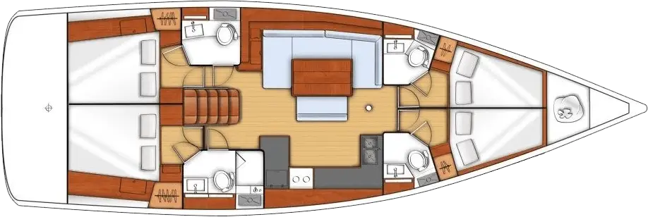 Single Hull Floor Plan - Below Deck Boat Model and Floor Plan May Vary