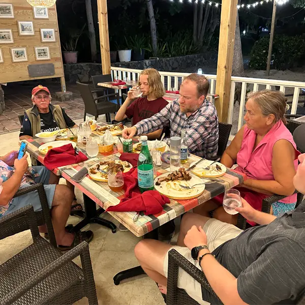 Captains table at Marina Cay Restaurant