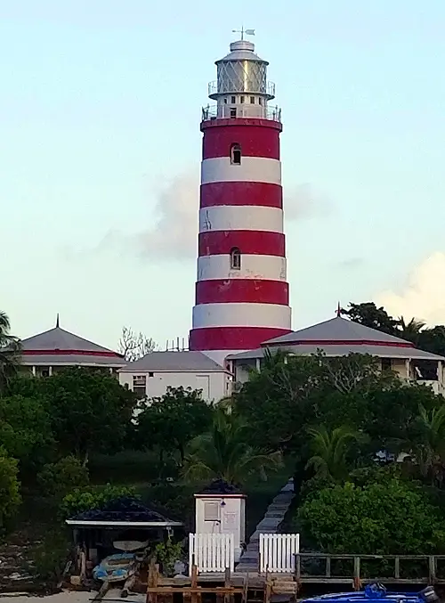 Picture of Hopetown Lighthouse in Hopetown, Abacos while on an Abacos sailing vacation